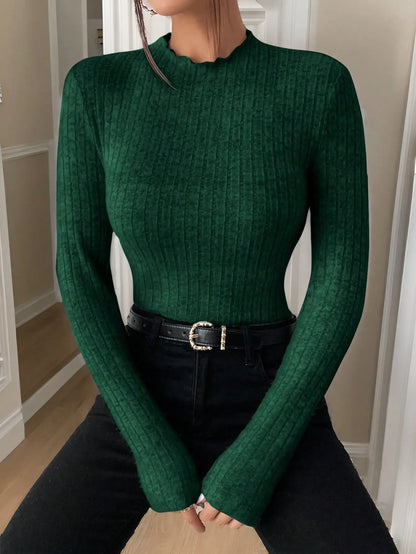 Elegant Knit Long Sleeve Women’s Top