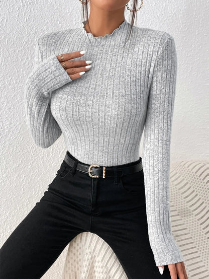 Elegant Knit Long Sleeve Women’s Top