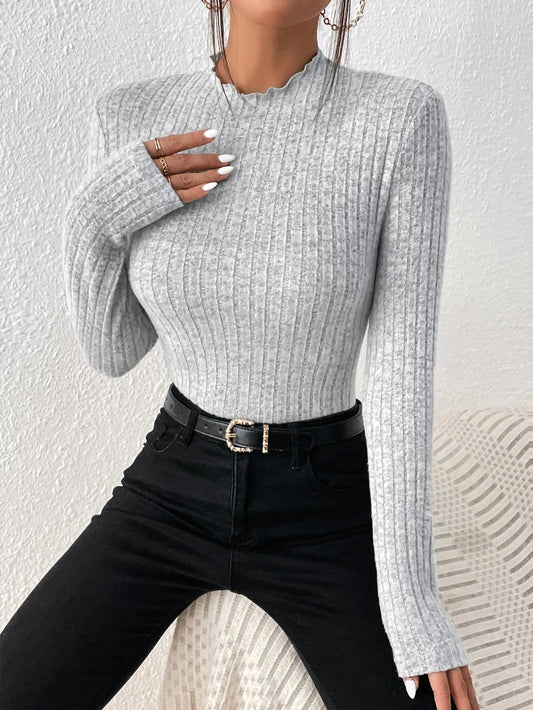 Elegant Knit Long Sleeve Women’s Top