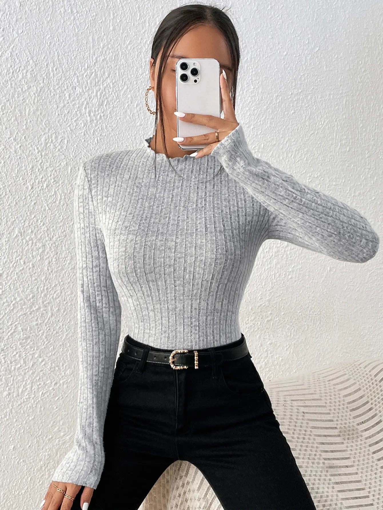 Elegant Knit Long Sleeve Women’s Top