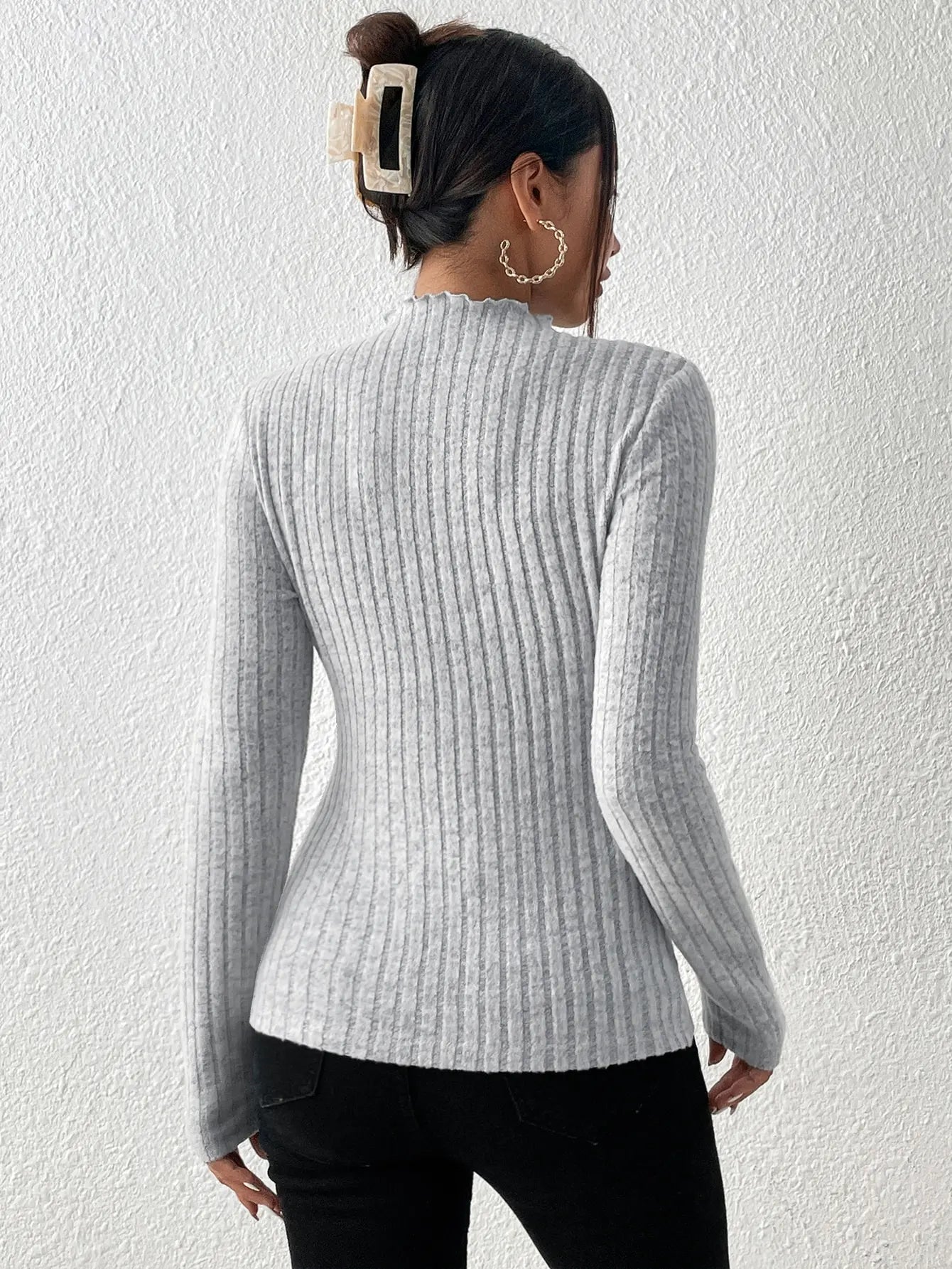 Elegant Knit Long Sleeve Women’s Top