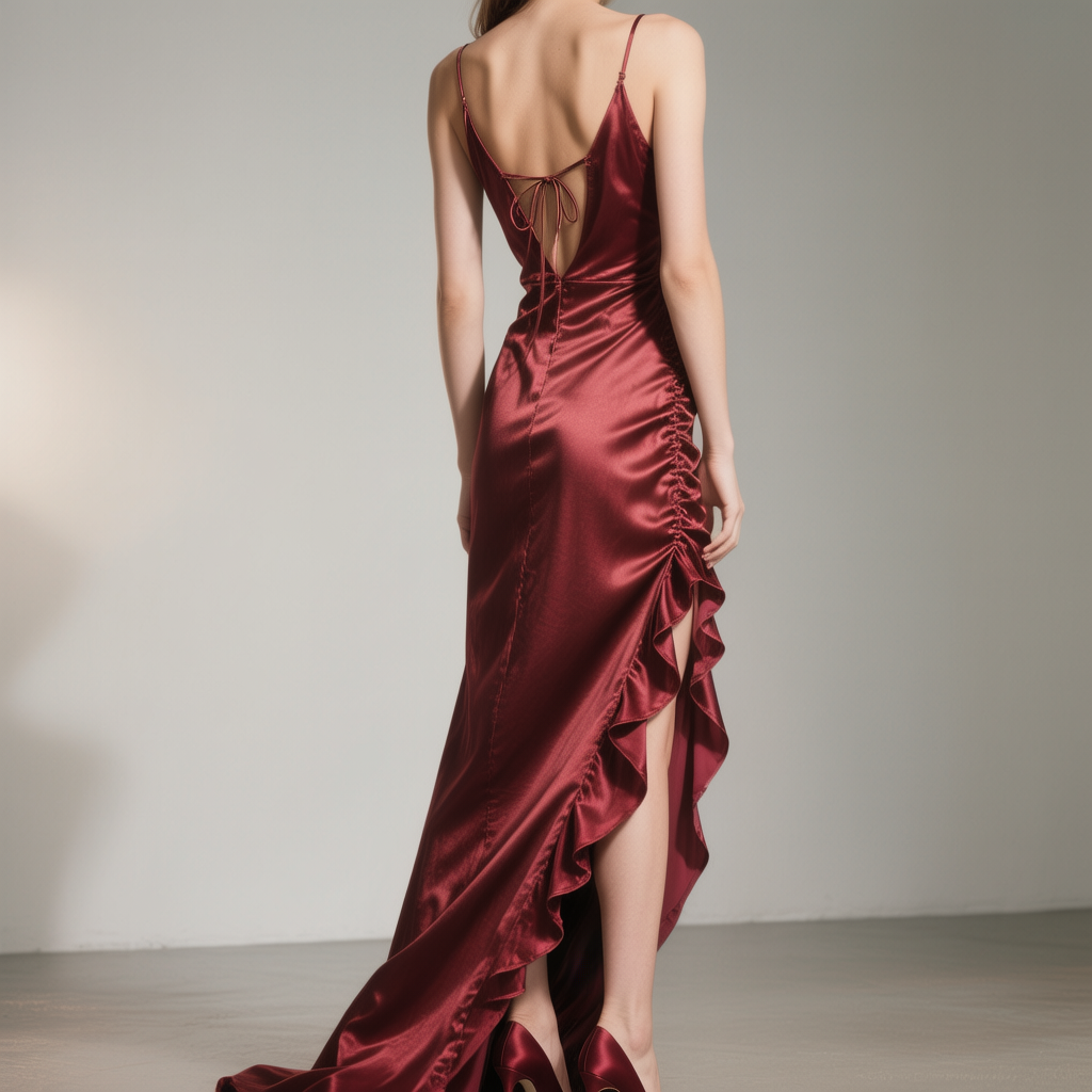 Midnight Siren" Gown: Exquisite Dark Navy Satin Evening Dress